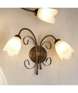 APPLIQUE 2 LUCI ONLI "ODINO" BRONZO E14